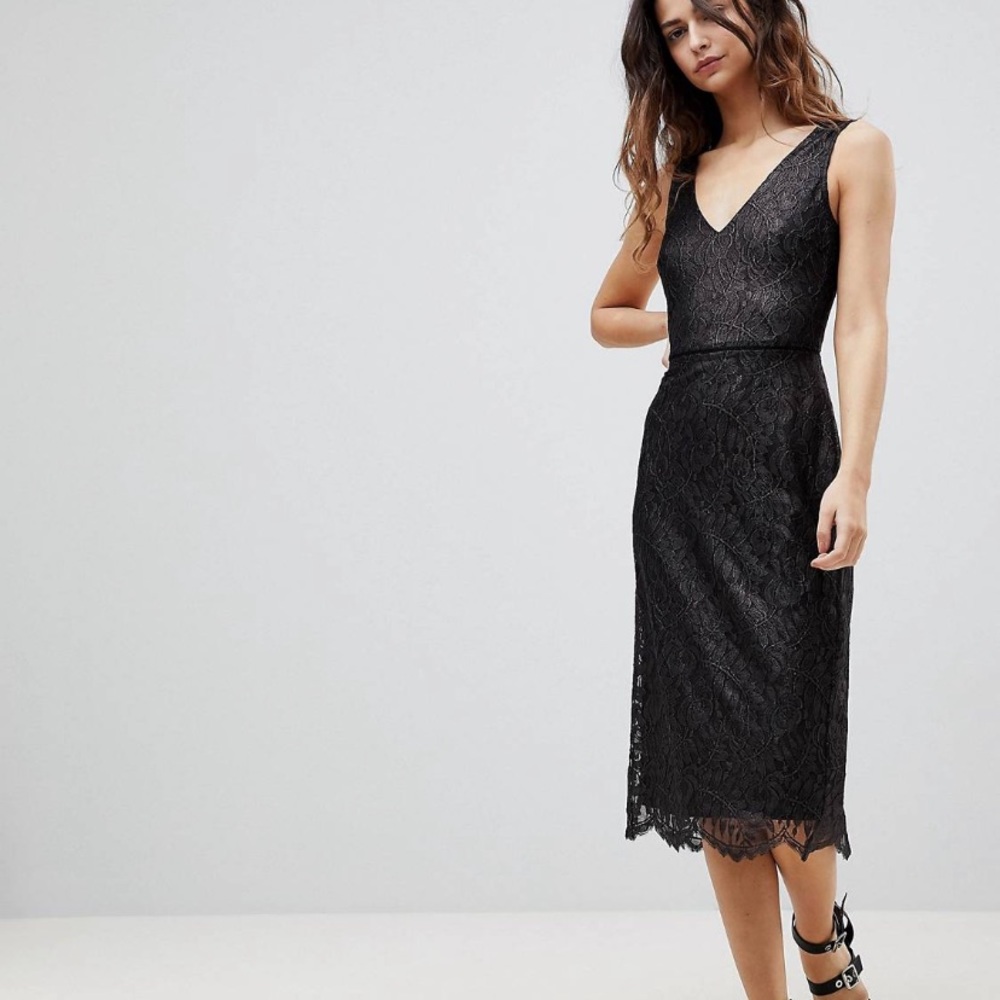 NWT- Oasis Lace Midi Dress - Picture 4 of 4